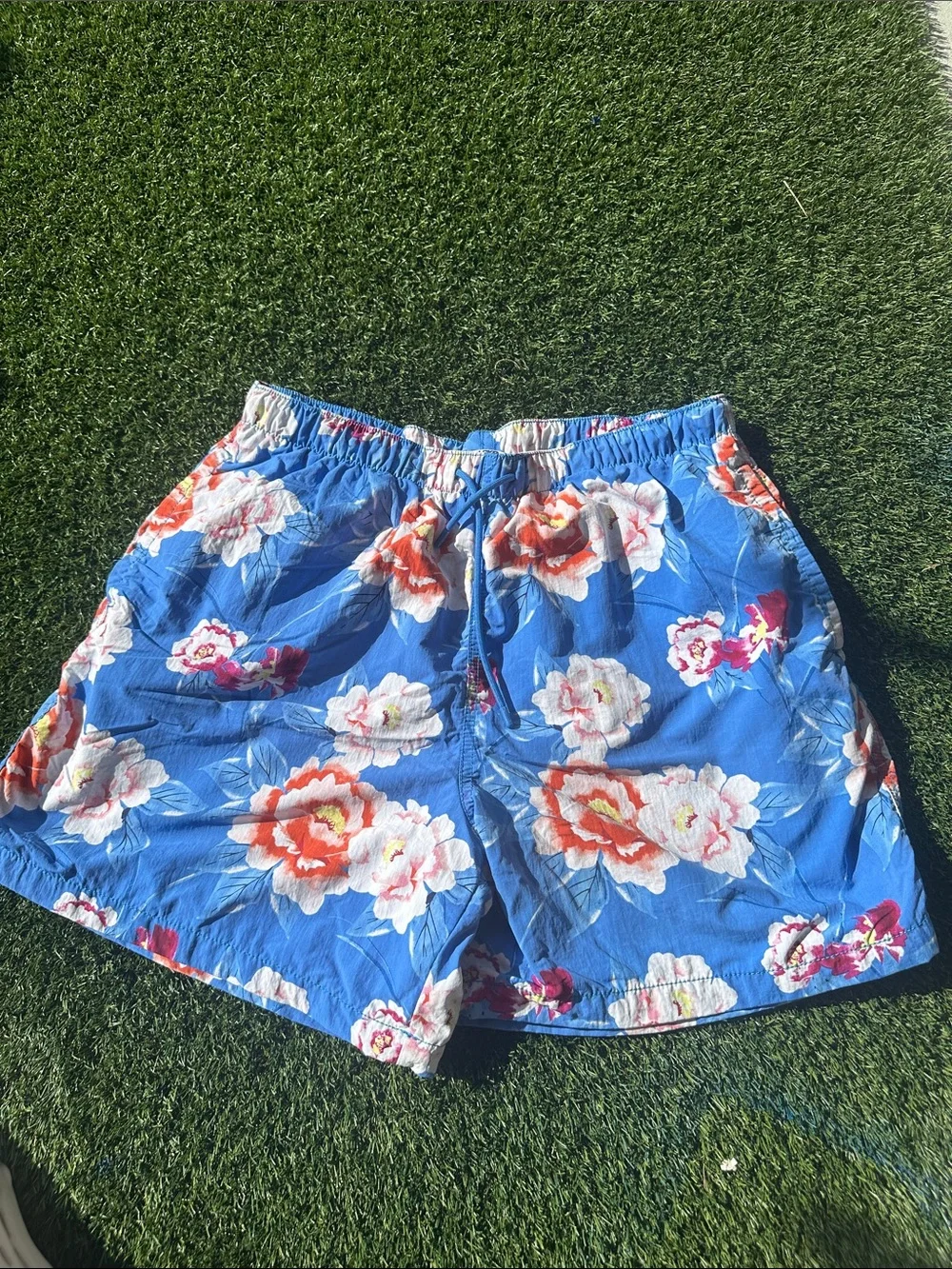 Men's Blue Floral Swim Shorts